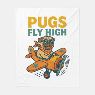 Couverture Polaire Pugs Fly High