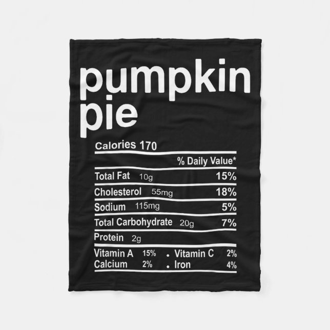 Couverture Polaire Pumpkin E Nutrition Facts Funny Thanksgiving Chris (Devant)
