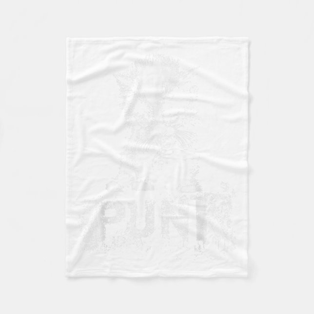 Couverture Polaire Punk Kitten Cat With Mohawk Nge Gothic Design  (Devant)