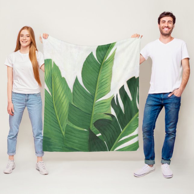 Couverture Polaire Pura Vida - Feuilles tropicaux (En situation)