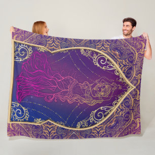 Couverture Polaire Purple & Gold marocain arabe danse orientale Glam