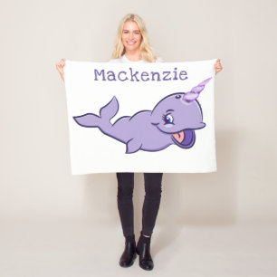 Couverture Polaire Purple Narwhal   Lilac Magique Mer Unicorne Person