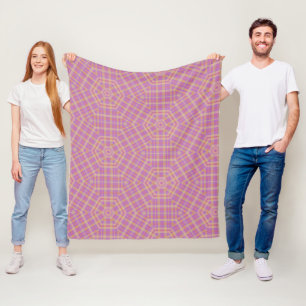 Couverture Polaire Purple rétro et Tan Plaid