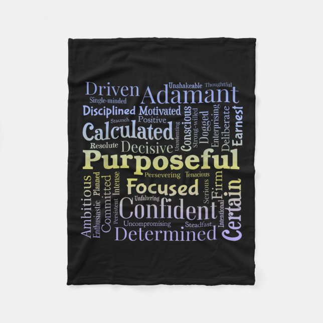 Couverture Polaire Purseful Word Cloud Art Achiever Motivation Insrat (Devant)