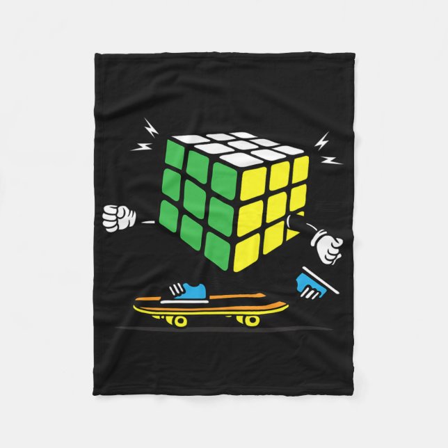 Couverture Polaire Puzzle Sciences Cube Skateboard Kawaii Skater Funn (Devant)