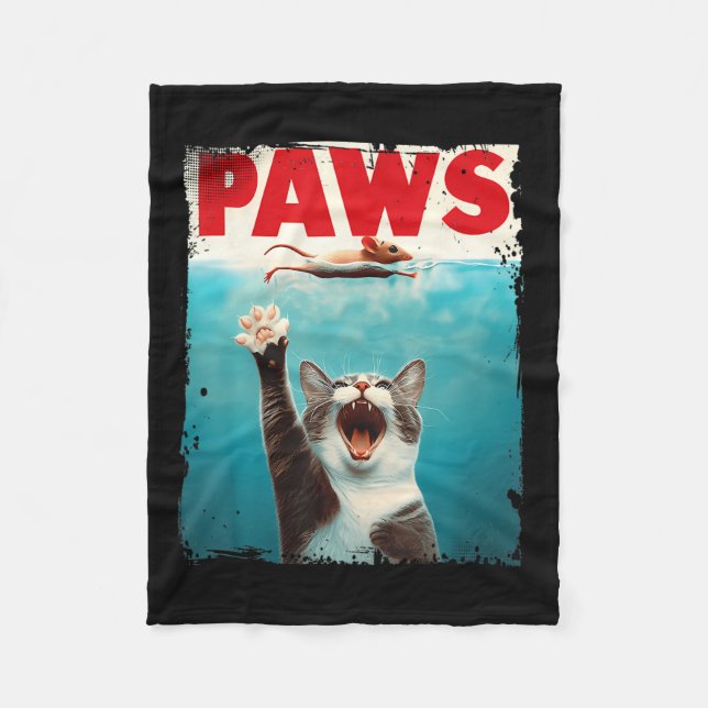 Couverture Polaire Pws Chat Souris Parodie Chat Requin Chasse Souris  (Devant)