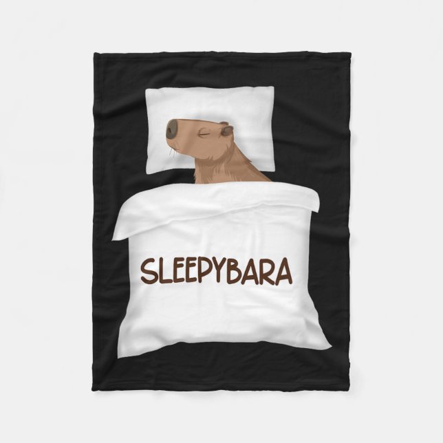 Couverture Polaire Pyjamas de nuit de Capybara Officielle Dormir Slee (Devant)