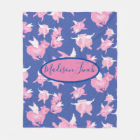 Quand les porcs volent mignon rose bleu