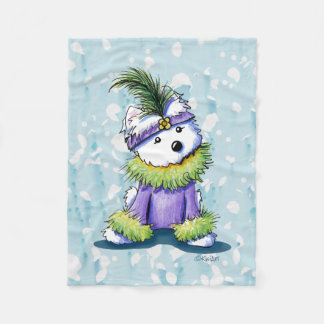 Couverture Polaire Quartier français Westie KiniArt Fleece Blanket