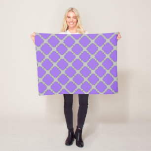 Couverture Polaire Quatrefoil violet et gris