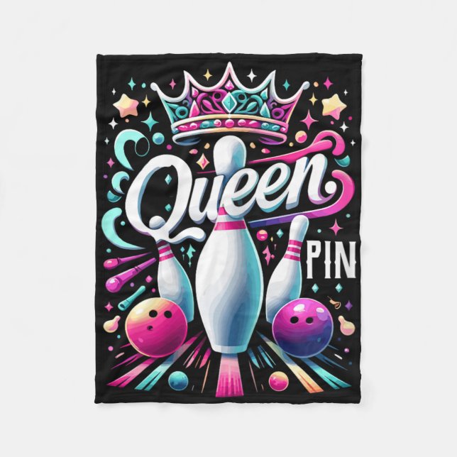 Couverture Polaire Queen Pin Shirt Bowler Bowling League For Bowling  (Devant)