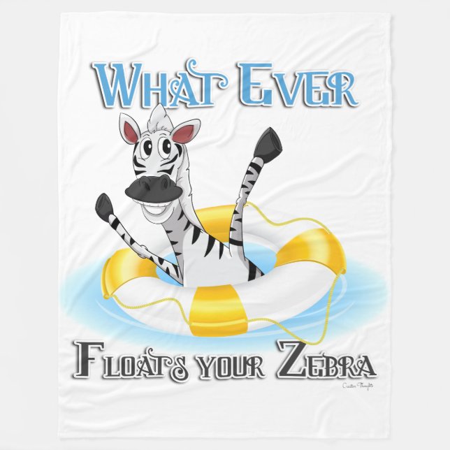 Couverture Polaire Quelque chose de drôle flotte votre Zebra (Devant)