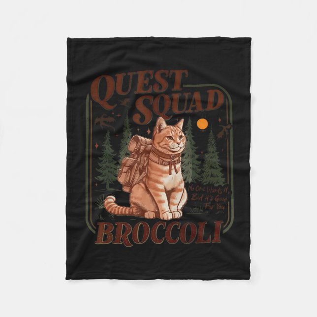 Couverture Polaire Quest Fantasy Squad Broccoli Funny Cat  (Devant)