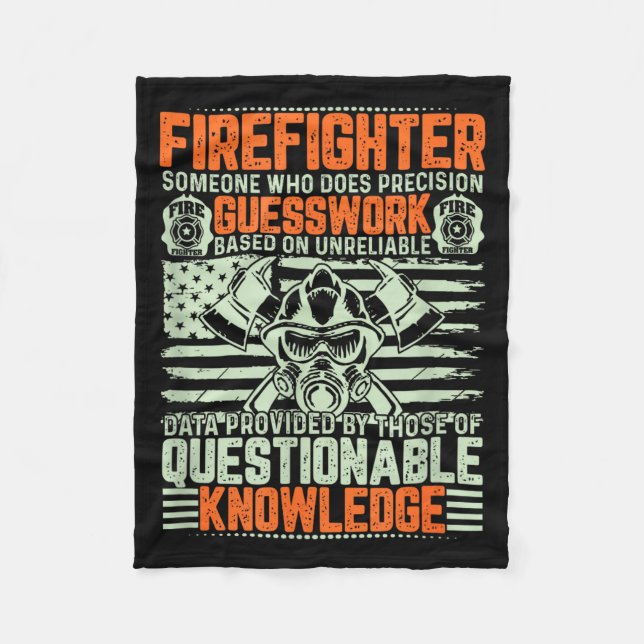 Couverture Polaire Questionable Knowledge Fireman Gift Proud Firefigh (Devant)