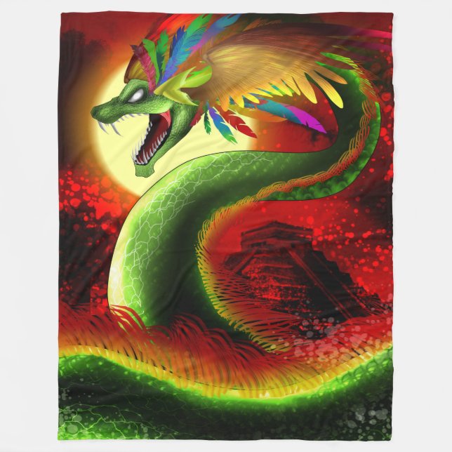 Couverture Polaire Quetzalcoatl le dieu aztèque (Devant)