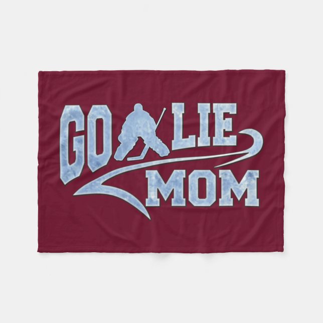 Couverture Polaire Queue sportive de maman de gardien de but d'hockey (Devant (Horizontal))