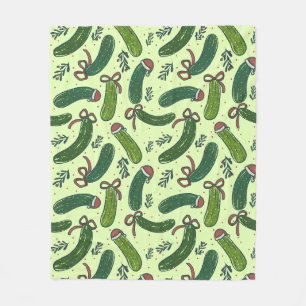 Couverture Polaire Quirky Festive Pickles de Noël Motif