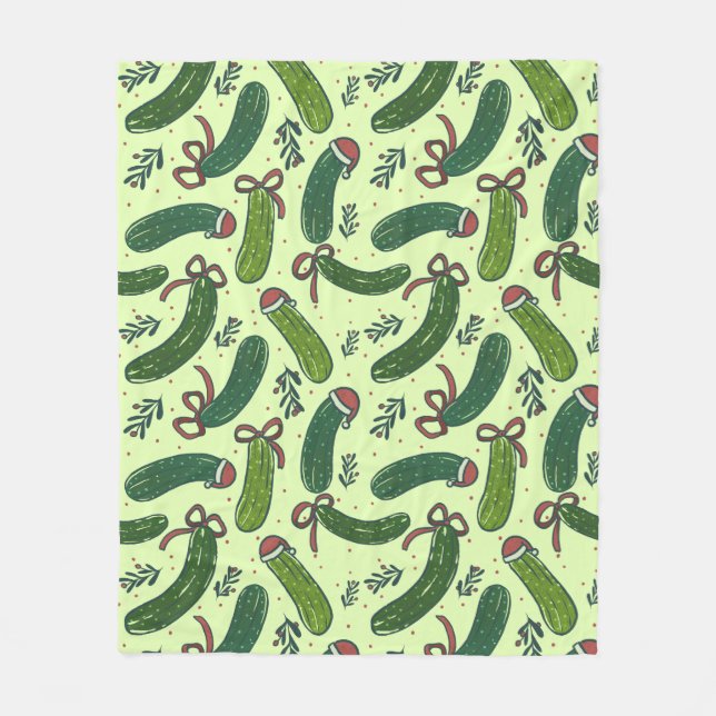 Couverture Polaire Quirky Festive Pickles de Noël Motif (Devant)