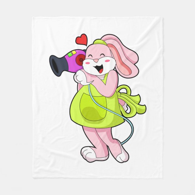 Couverture Polaire Rabbit comme coiffeur avec sèche-cheveux (Devant)