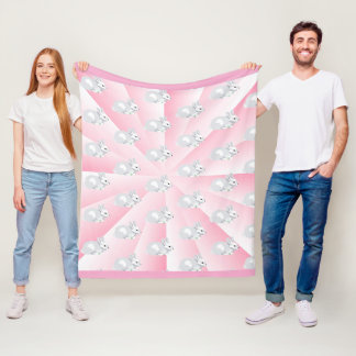 Couverture Polaire Rabbit et arc-en-ciel
