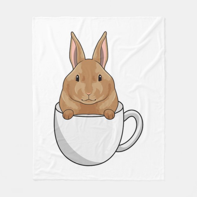 Couverture Polaire Rabbit with Cup of Coffee (Devant)