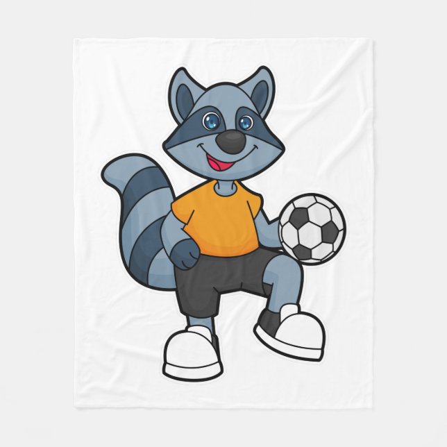 Couverture Polaire Racon comme joueur de football avec balle de footb (Devant)