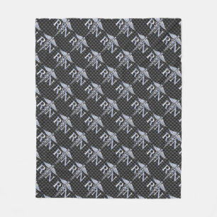 Couverture Polaire Racy Infirmière inscrite RN Silver Caduceus Snakes