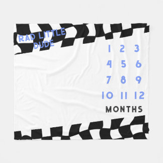 Couverture Polaire "Rad Little Dude" Check Milestone Fleece Blanche