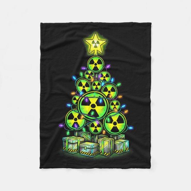 Couverture Polaire Radioactive Christmas Tree Graphic Nuclear Warning (Devant)