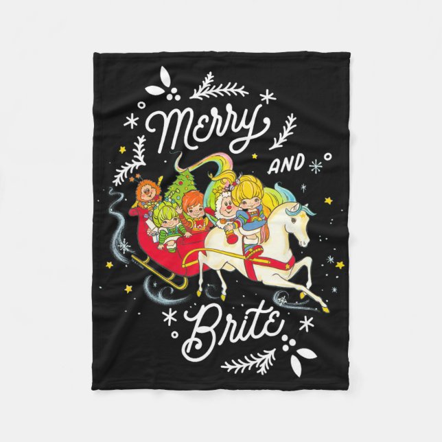 Couverture Polaire Rainbow Brite Noël Joyeux Et Brite Sleigh Rid (Devant)
