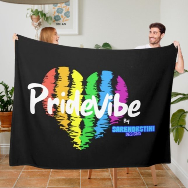 Couverture Polaire Rainbow Heart PrideVibe : Cosy with Pride (Créateur téléchargé)