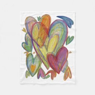 Couverture Polaire Rainbow Love Hearts Soft Fleece Jeter des couvertu