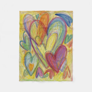 Couverture Polaire Rainbow Love Hearts Soft Fleece Throw Blankets