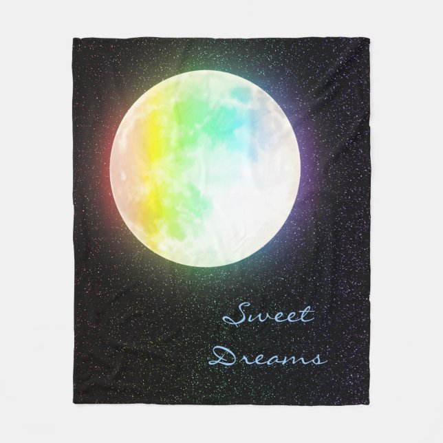 Couverture Polaire Rainbow Moon et Starry Night Sky (Devant)