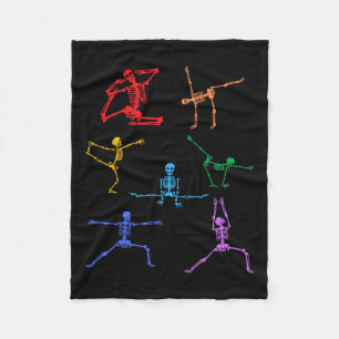 Couverture Polaire Rainbow Yoga Skeleton Exercice Bone Halloween Part