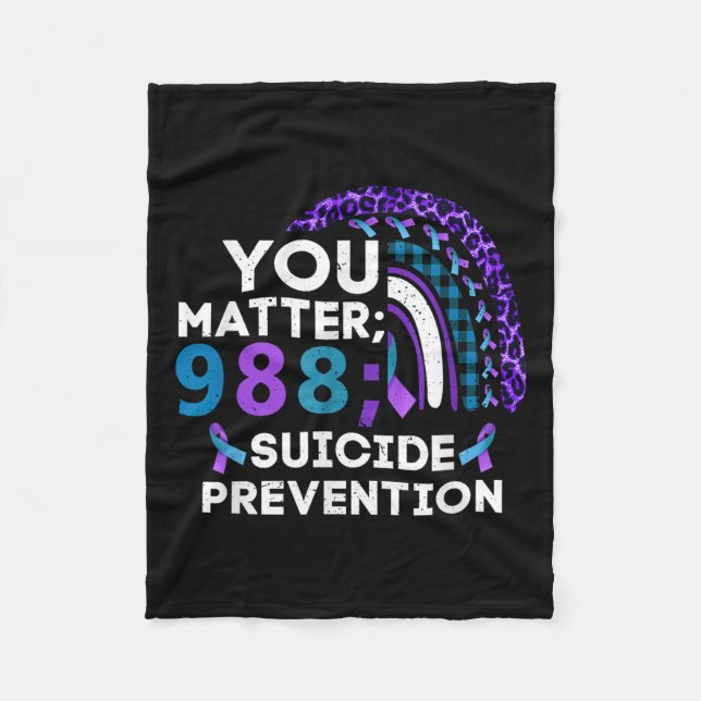 Couverture Polaire Rainbow You 988 Suicide Prevention Awareness Ribbo (Devant)