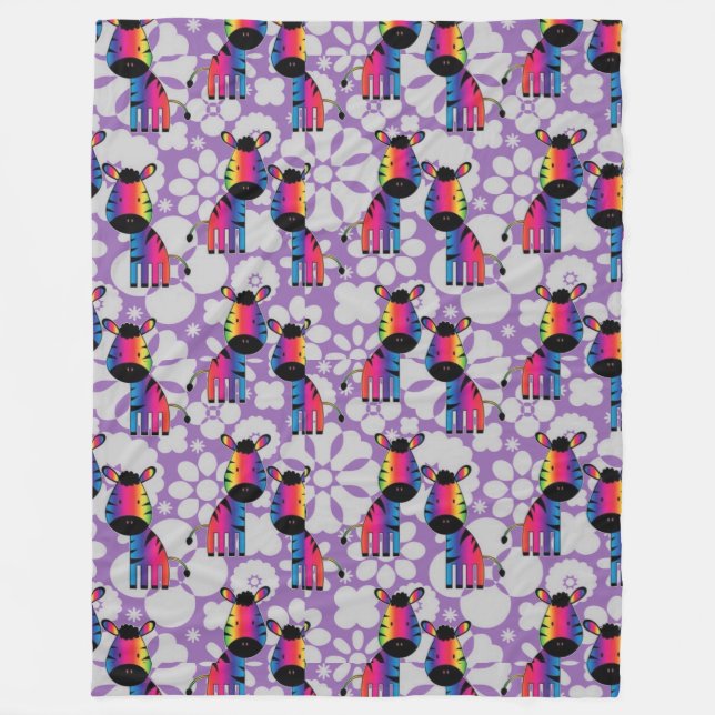 Couverture Polaire Rainbow Zebra (Devant)