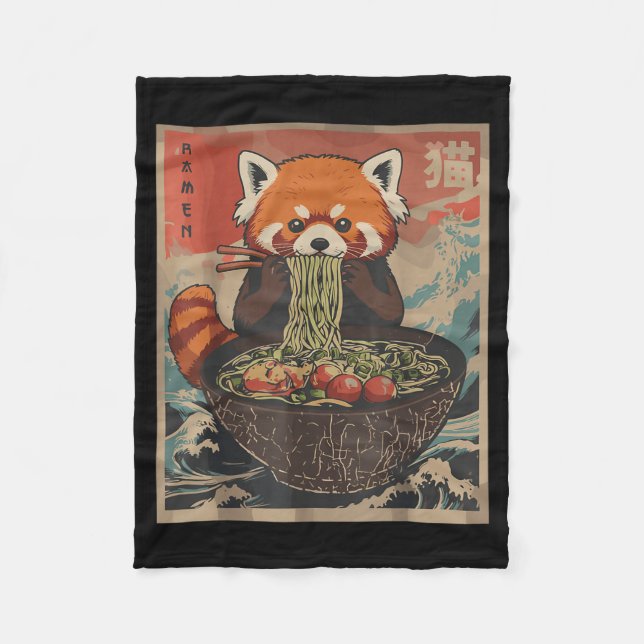 Couverture Polaire Ramen Japanese Graphic Tees Red Panda Anime Shirts (Devant)