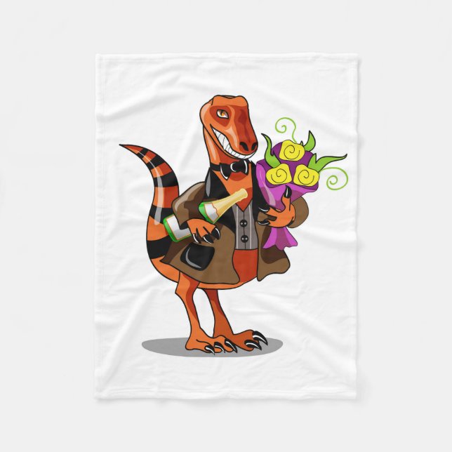Couverture Polaire Raptor Tenant Une Bouteille De Vin Et Fleurs Étinc (Devant)