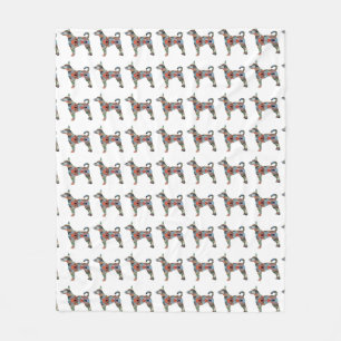 Couverture Polaire Rat Terrier Coloré Motif géométrique Silhouette