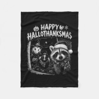 Couverture Polaire Raton laveur opossum mouffette Joyeux hallothanksm
