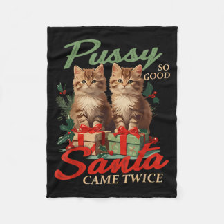 Couverture Polaire Raunchy Christmas Cat Naughty Funny Gag Prank Humo