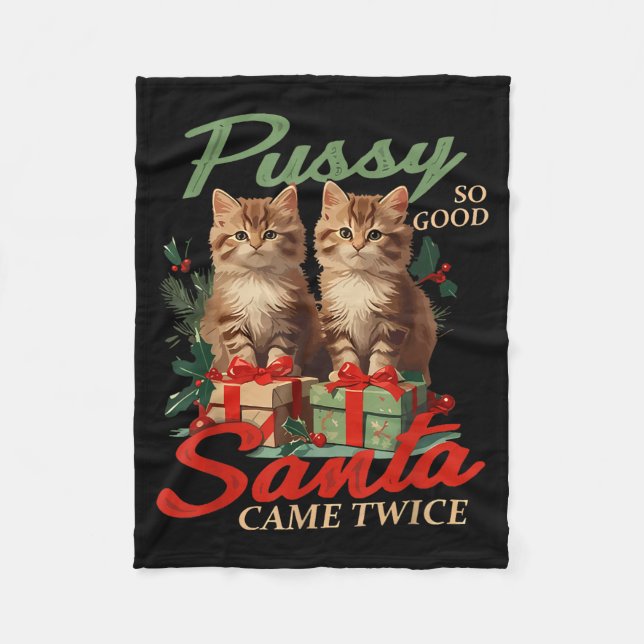 Couverture Polaire Raunchy Christmas Cat Naughty Funny Gag Prank Humo (Devant)