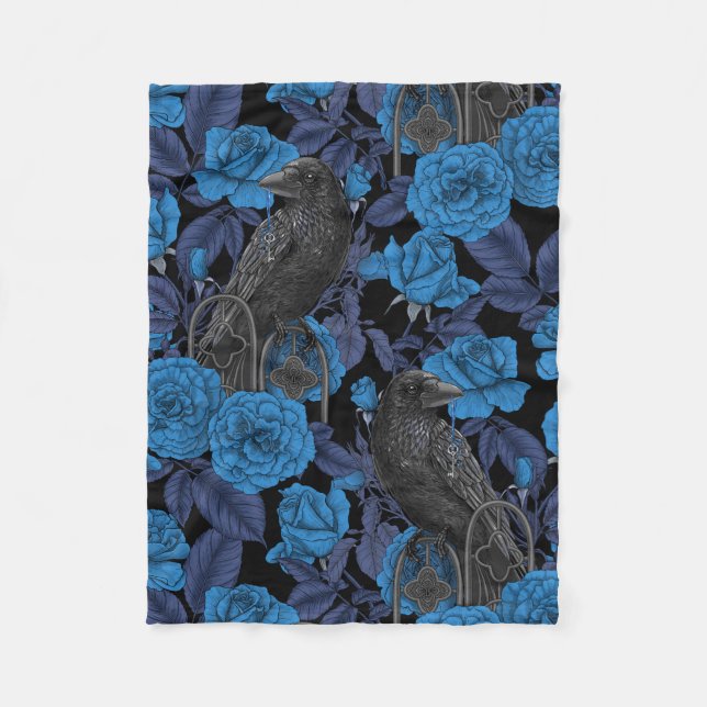 Couverture Polaire Ravins et roses bleus (Devant)