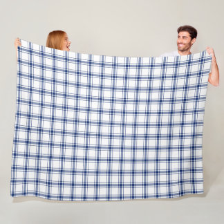 Couverture Polaire Rayé bleu et blanc nautical
