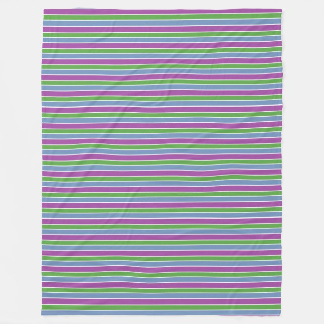 Couverture Polaire Rayé de bleu vert violet (Devant)
