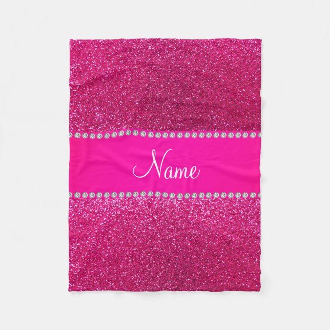 Couverture Polaire Rayure au néon nommée faite sur commande de roses (Devant)
