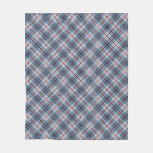Couverture Polaire Rayure Bleu-Rouge de plaid polarisé (Devant)
