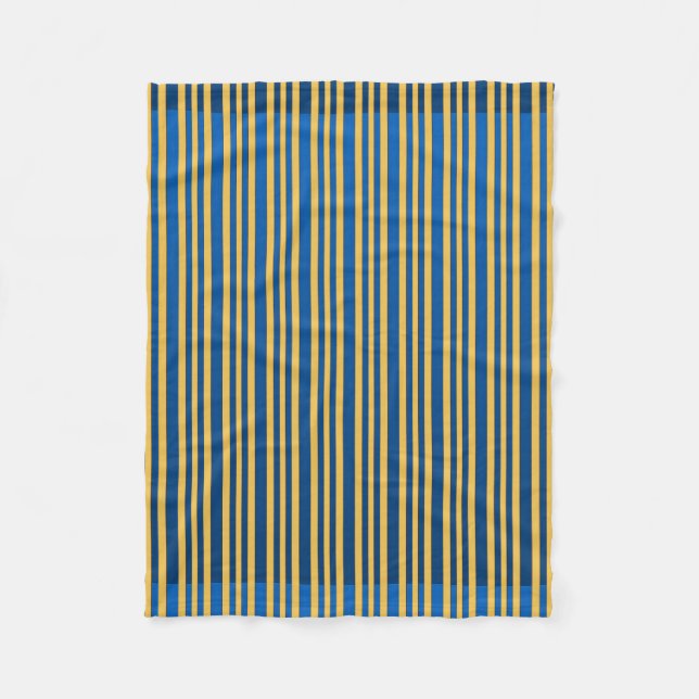 Couverture Polaire Rayure bleue et jaune (Devant)