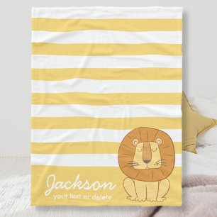 Couverture Polaire Rayure jaune confortable personnalisée mignonne d